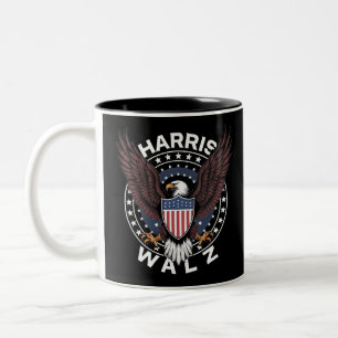 Kamala Harris Tim Walz Waltz 2024 Election Two-Tone Coffee Mug