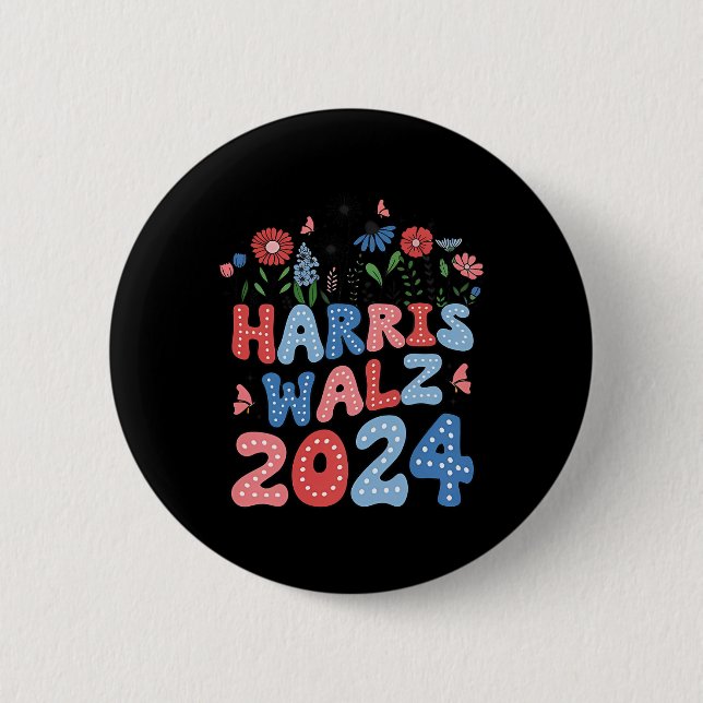 Kamala Harris Tim Walz Waltz  6 Cm Round Badge (Front)