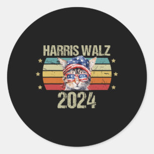 Kamala Harris Tim Walz Waltz Harris Walz Waltz 202 Classic Round Sticker