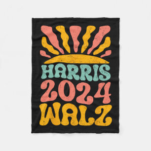 Kamala Harris Tim Wheimer 2024 Retro Cat Lady Fema Fleece Blanket