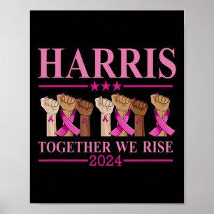 Kamala Harris Together We Rise Breast Cancer Aware Poster