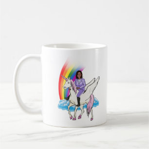 KAMALA HARRIS UNICORN AND RAINBOW COFFEE MUG