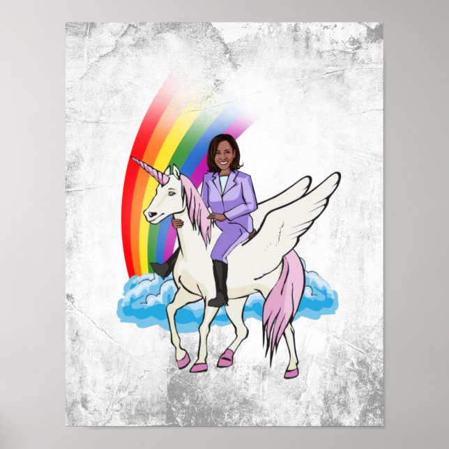 KAMALA HARRIS UNICORN AND RAINBOW POSTER (Front)