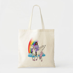 KAMALA HARRIS UNICORN AND RAINBOW TOTE BAG