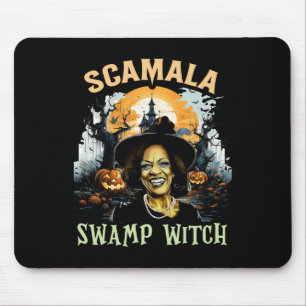 Kamala Harris Unmasked Swamp Witch Halloween 2024 Mouse Mat