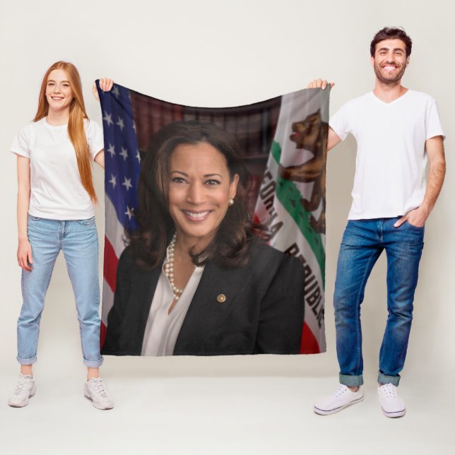 Kamala Harris US Vice President, Biden 2024 Fleece Blanket (In Situ)