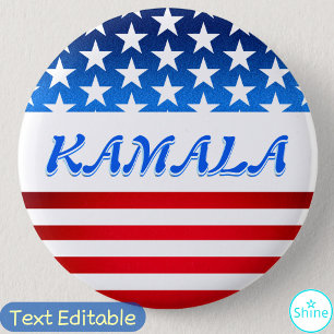 Kamala Harris USA Flag Custom Text Elections 2024 6 Cm Round Badge