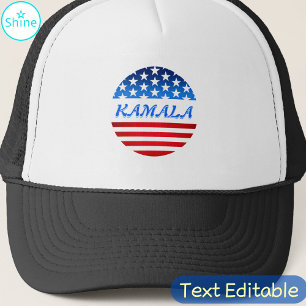 Kamala Harris USA Flag Custom Text Elections 2024 Trucker Hat