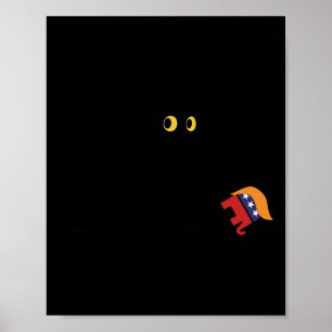 Kamala Harris Victory Black Cat Vs Elephant Trump  Poster
