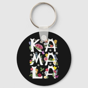 Kamala Harris Vintage Floral Cat Letters President Key Ring