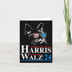 Kamala Harris W 2024 Harris Waltz Vp President Cat Card