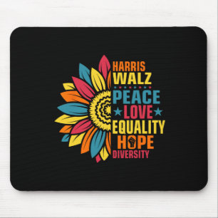 Kamala Harris Waltz Peace Love E Hope Diversity Mouse Mat