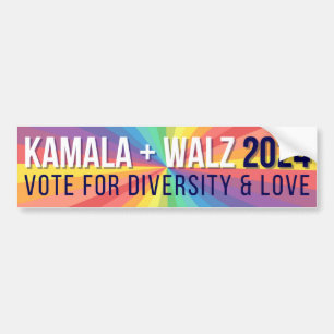 Kamala Harris + Walz 2024 LGBTQ+ Bumper Sticker