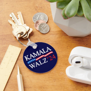 Kamala Harris Walz 2024 Obviously Blue Key Ring