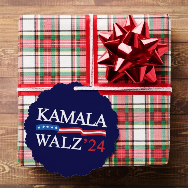 Kamala Harris Walz 2024 Obviously Blue Tree Decoration Card (Insitu (Gift))
