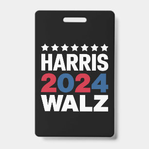 Kamala Harris Walz For President Vice President ID Badge