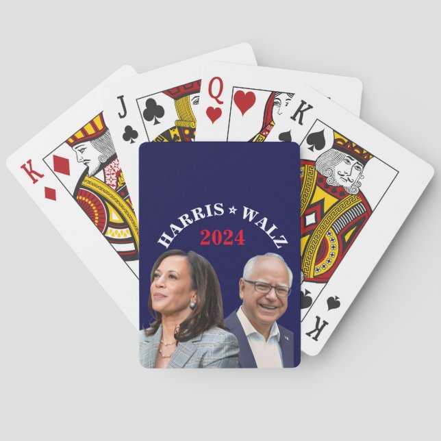 Kamala Harris Walz Photo -  President Vice Photos Playing Cards (Back)