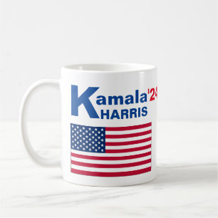 Kamala Harris with American Flag Coffee Mug