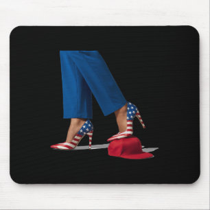 Kamala Harris With High Heels Stepping On Red Hat  Mouse Mat