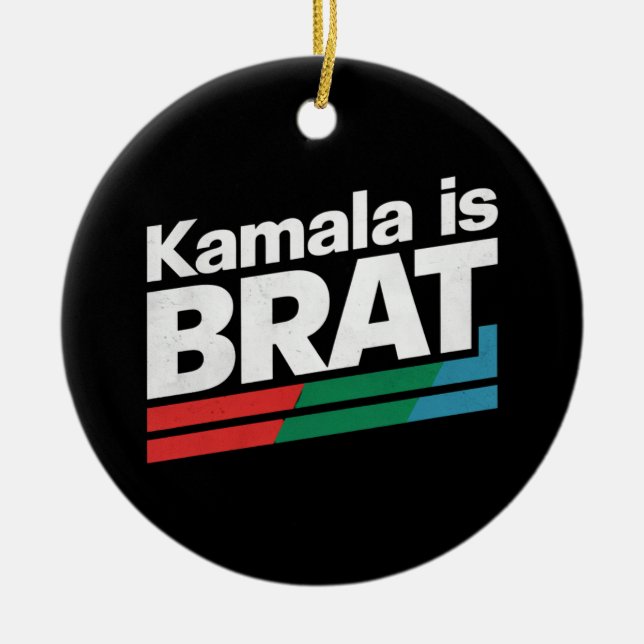 Kamala Is Brat Ceramic Tree Decoration (Front)