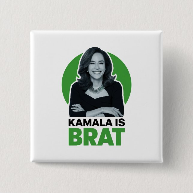 Kamala is Brat Funny Sarcastic  15 Cm Square Badge (Front)