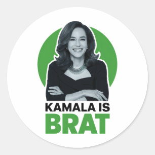 Kamala is Brat Funny Sarcastic  Classic Round Sticker