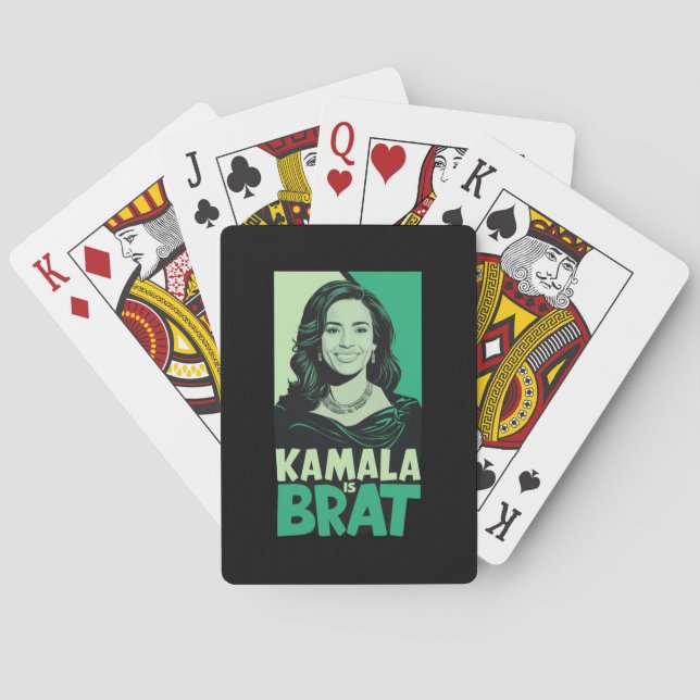Kamala is Brat Funny Sarcastic Playing Cards (Back)