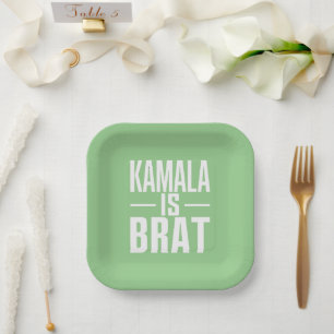 Kamala Is Brat Paper Plate
