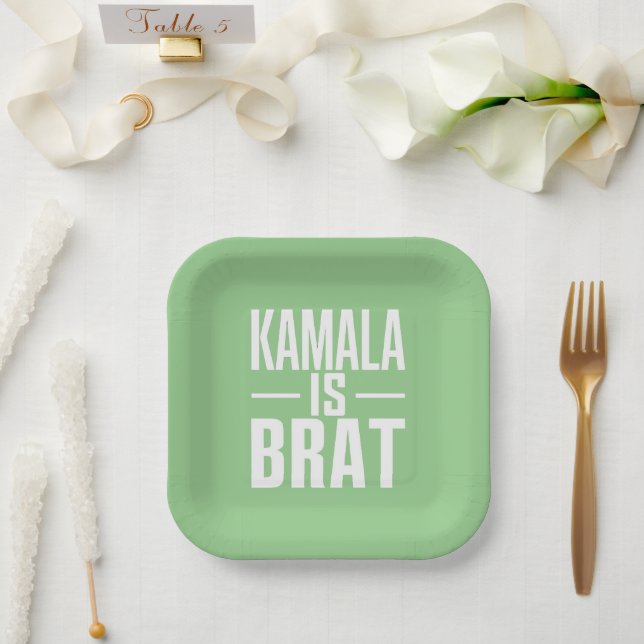 Kamala Is Brat  Paper Plate (Wedding)