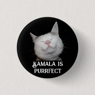 Kamala is Purrfect 3 Cm Round Badge