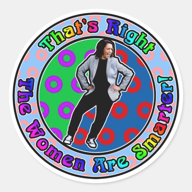 Kamala is Smarter - the women are smarter Classic Round Sticker (Front)