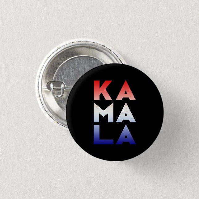 kamala Ka ma la 3 syllables red white blue black 3 Cm Round Badge (Front & Back)