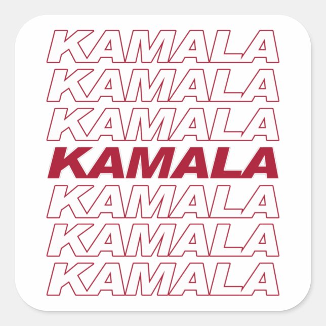KAMALA KAMALA KAMALA SQUARE STICKER (Front)