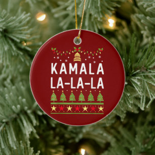 Kamala La La La Funny Harris Christmas Ugly Ceramic Tree Decoration