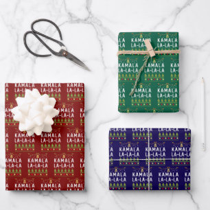 Kamala La La La Funny Harris Christmas Ugly Wrapping Paper Sheet