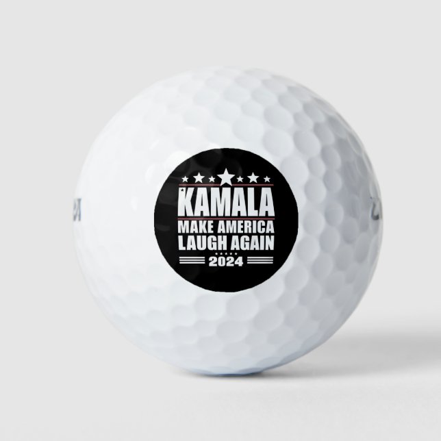 Kamala Make America Laugh Again American Flag 2024 Golf Balls (Front)