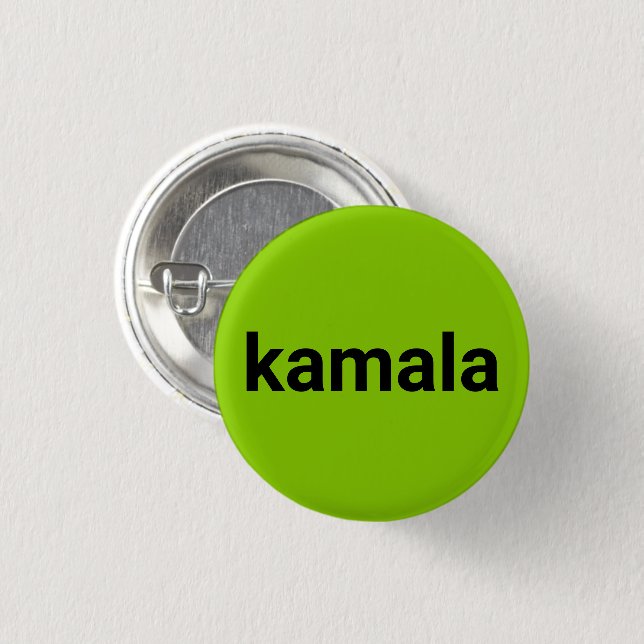 kamala minimalist text black lime green brat cool 3 cm round badge (Front & Back)