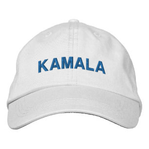 Kamala modern blue typography custom embroidered hat