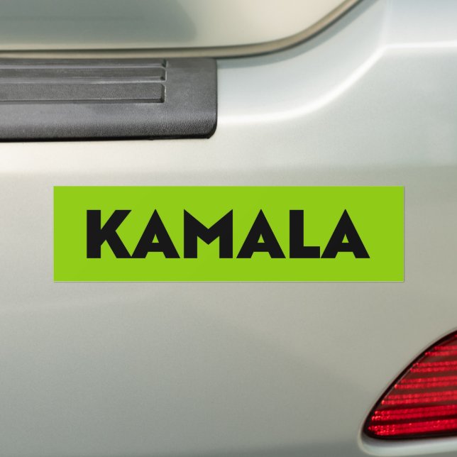 Kamala modern bold typography black green brat bumper sticker (On Car)