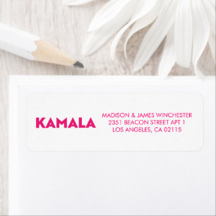 Kamala modern bold typography hot pink and white