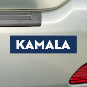 Kamala modern bold typography minimalist navy blue bumper sticker