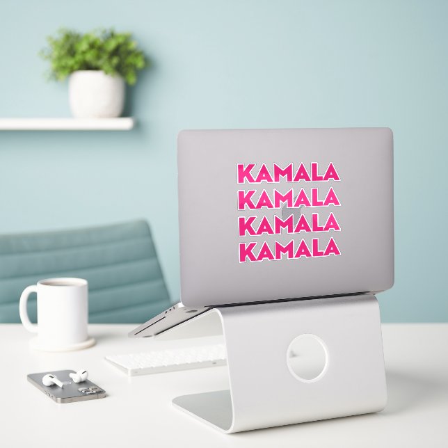 Kamala modern hot pink bold typography four (Laptop On Desk)
