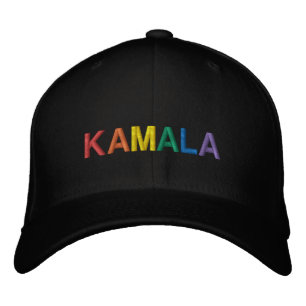 Kamala modern rainbow typography lgbt gay pride embroidered hat