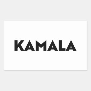 Kamala modern typography minimalist black white rectangular sticker