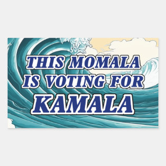 Kamala Momala Blue Wave Rectangular Sticker