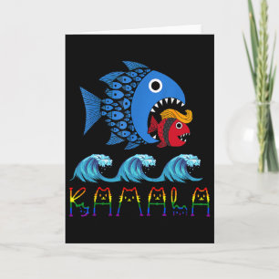 Kamala Over Trump Blue Wave Big Fish Eats Small Fi Card