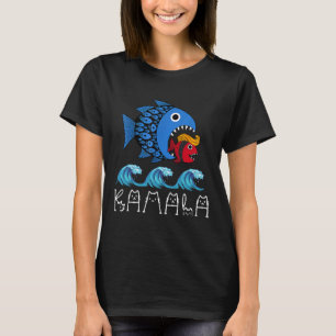 Kamala Over Trump Blue Wave Big Fish Eats Small Fi T-Shirt