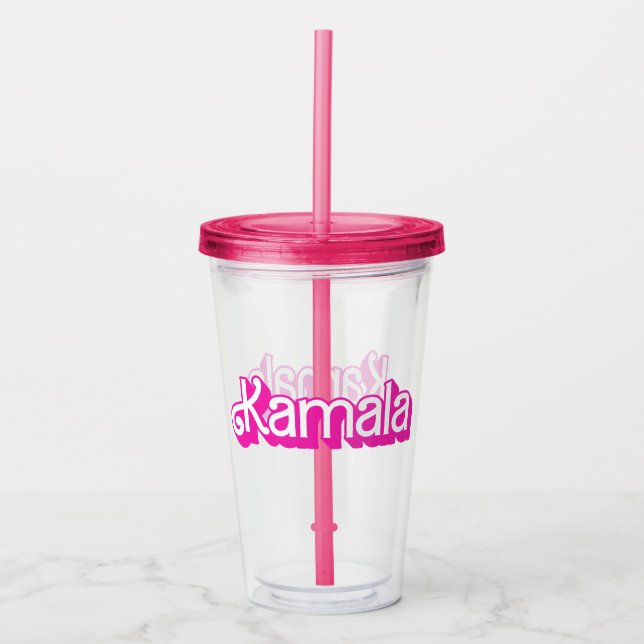 Kamala Pink Acrylic Tumbler (Front)