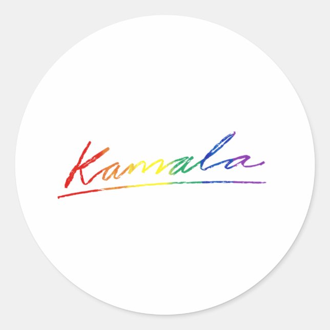 Kamala Pride Signature Classic Round Sticker (Front)