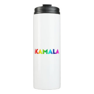 Kamala rainbow gradient modern typography pride thermal tumbler